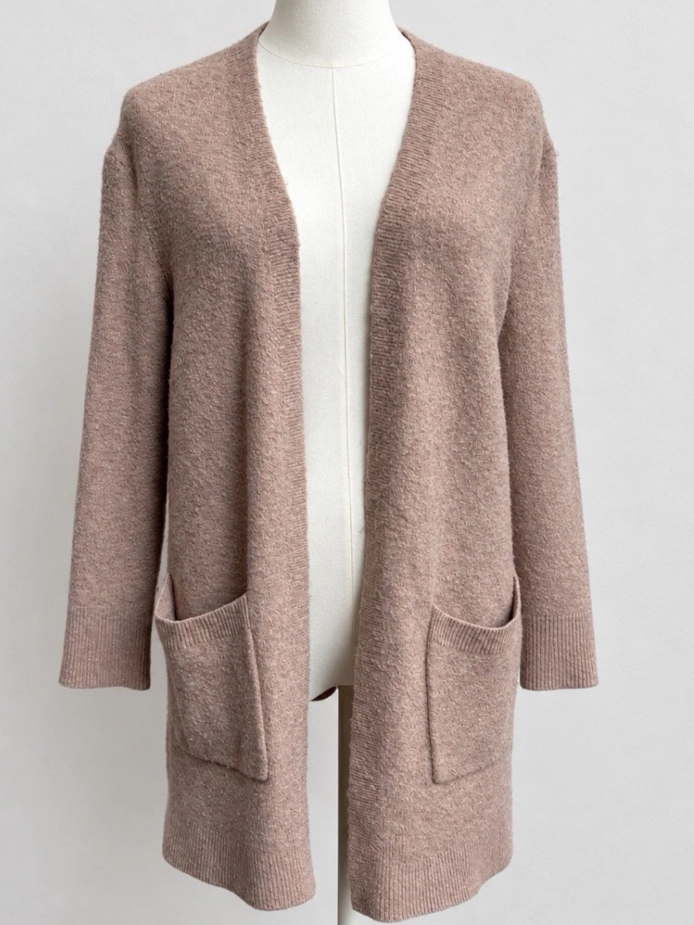 Madewell Merino Wool Alpaca Cardigan Women’s S Pink Open Front Longline